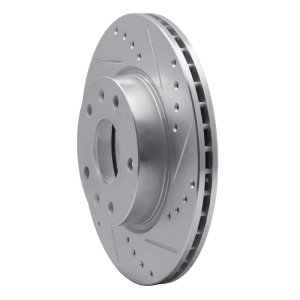 Land Rover Freelander Brake Rotor (1) - Front Right - R1 Concepts - Drilled & Slotted - Silver - `02-`05